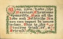 OLD ART & CRAFT Postcard Christmas  Poem-hh65