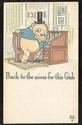 Brill Ginks Comic Egg Man at Rolltop Desk Postcard