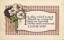 Excellent DAVIS Arts & Crafts ~LOVE~ Poem Postcard