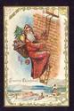 Old German Santa on Robe Ladder Postcard-Rare-nn53