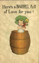 Comic Postcard-Girl in Barrel with Love Postcard-h