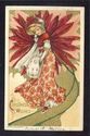 Early CHRISTMAS POINSETTIA SCHMUCKER GIRL POSTCARD