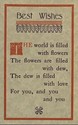 OLD ART & CRAFT Postcard  Best Wishes Poem-gg283