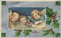 BEAUTIFUL CHRISTMAS ANGELS & HOLLY XMAS POSTCARD-S