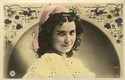 Pretty Lady w. Scarf on Head RPPC Photo Postcard-f