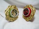 2 LOVELY 18 KT GOLD PAINTED RELIQUARY DISPLAYS