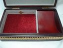 NICE CHERRY WOOD STAINED RELIQUARY BOX WITH ANGELS