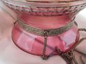 MAGNIFICENT LARGE HANGING MAUVE GLASS AND METAL CA