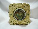18 KT GOLD PAINTED RELIQUARY DISPLAY WITH GREEN RH