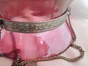 MAGNIFICENT LARGE HANGING MAUVE GLASS AND METAL CA