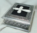 SILVER COLORED RELIQUARY DISPLAY BOX