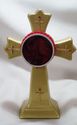 DOUBLE SIDED 18 KT GOLD PAINTED RELIQUARY CROSS DI