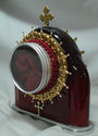 STUNNING DOUBLE SIDED BURGUNDY RELIQUARY BOX