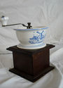 VINTAGE DELFT BLUE AND WOOD MILL HAND CRANK COFFEE