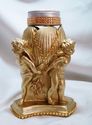 MAGNIFICENT 18 KT GOLD PAINTED CHERUB RELIQUARY DI