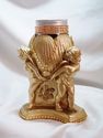 MAGNIFICENT 18 KT GOLD PAINTED CHERUB RELIQUARY DI