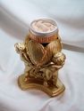 MAGNIFICENT 18 KT GOLD PAINTED CHERUB RELIQUARY DI