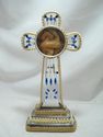 DOUBLE SIDED GLASS CROSS RELIQUARY DISPLAY