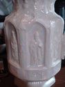 VINTAGE WHITE IRIDESCENT CERAMIC CATHOLIC SAINTS P