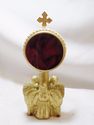18 KT GOLD PAINTED CHERUB RELIQUARY DISPLAY RED VE