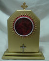 18 KT GOLD PAINTED DOUBLE SIDED RELIQUARY DISPLAY 