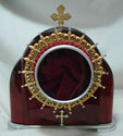 STUNNING DOUBLE SIDED BURGUNDY RELIQUARY BOX