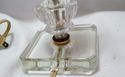 VINTAGE CLEAR GLASS BOUDOIR TABLE LAMP
