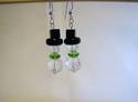 ADORABLE HANDCRAFTED CRYSTAL SNOWMAN EARRINGS