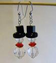 ADORABLE HANDCRAFTED CRYSTAL SNOWMAN EARRINGS