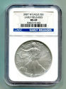2007-W AMERICAN SILVER EAGLE BURNISHED UNC NGC MS6