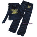 JUICY COUTURE Royal Blue VELVET TRACKSUIT HOODED J