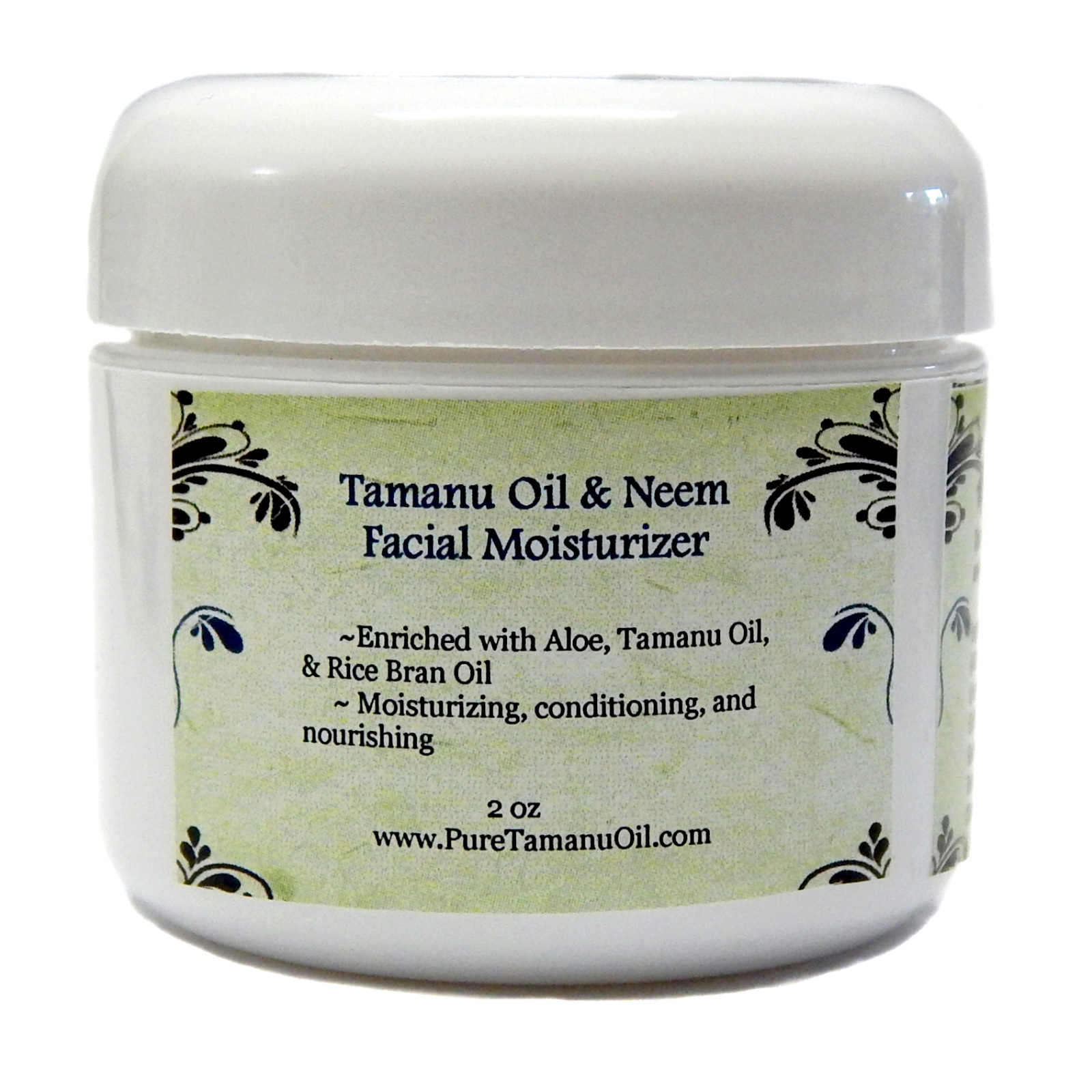 Tamanu Oil & Neem Facial Moisturizer Face Cream Lotion Aloe Vera Acne