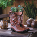 *15279V - Western Cowboy Boots Planter Plant Pot