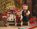 *15332V - Festive Holiday Santa Bear Family Stuffe