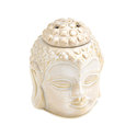 *15345V - Peaceful Buddha Head Cream Ceramic Oil W