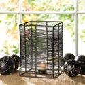*15381V - Large 9" Thatched Black Wrapped Wire Tea