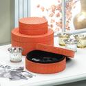 *15407V - Orange Faux Leather Lined Jewelry Box Se