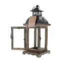 *15421V - Rustic Charm Metal Roof Wood Pillar Cand