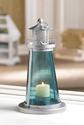 *15433V - Blue Glass Lighthouse Watch Tower Candle