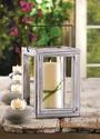 *15435V - Weathered Grey Wooden Pillar Candle Lant
