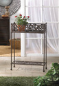 *15519V - Rectangle Carved Design Two Tier Cast Ir
