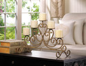 *15541V - Antiqued Cast Iron Candleabra Stand 5 Pi