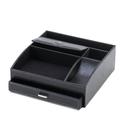 *15643V - Black Faux Leather Stationery Desk Organ