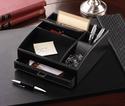 *15643V - Black Faux Leather Stationery Desk Organ