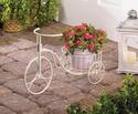 *15694V - White Metal Country Tricycle Planter