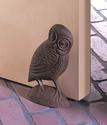 *15808V - Owl Door Stopper Brown Cast Iron Figure