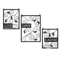 *15865V - Live Love Laugh Candle Holder Black Meta