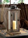 *15963V - Perfect Lodge Wooden Pillar Candle Lante