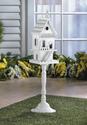 *16003V - Two Story White MDF Wood Pedestal Birdho