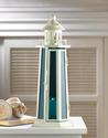 *16067V - Nautical White Metal Lighthouse Candle L